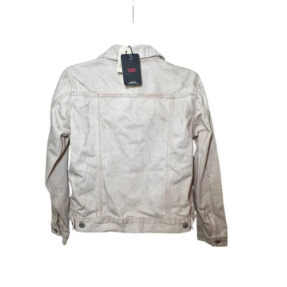 Levi’s Women Stone washed beige Cotton Denim Original Trucker Jacket NWT Large - Picture 5 of 12